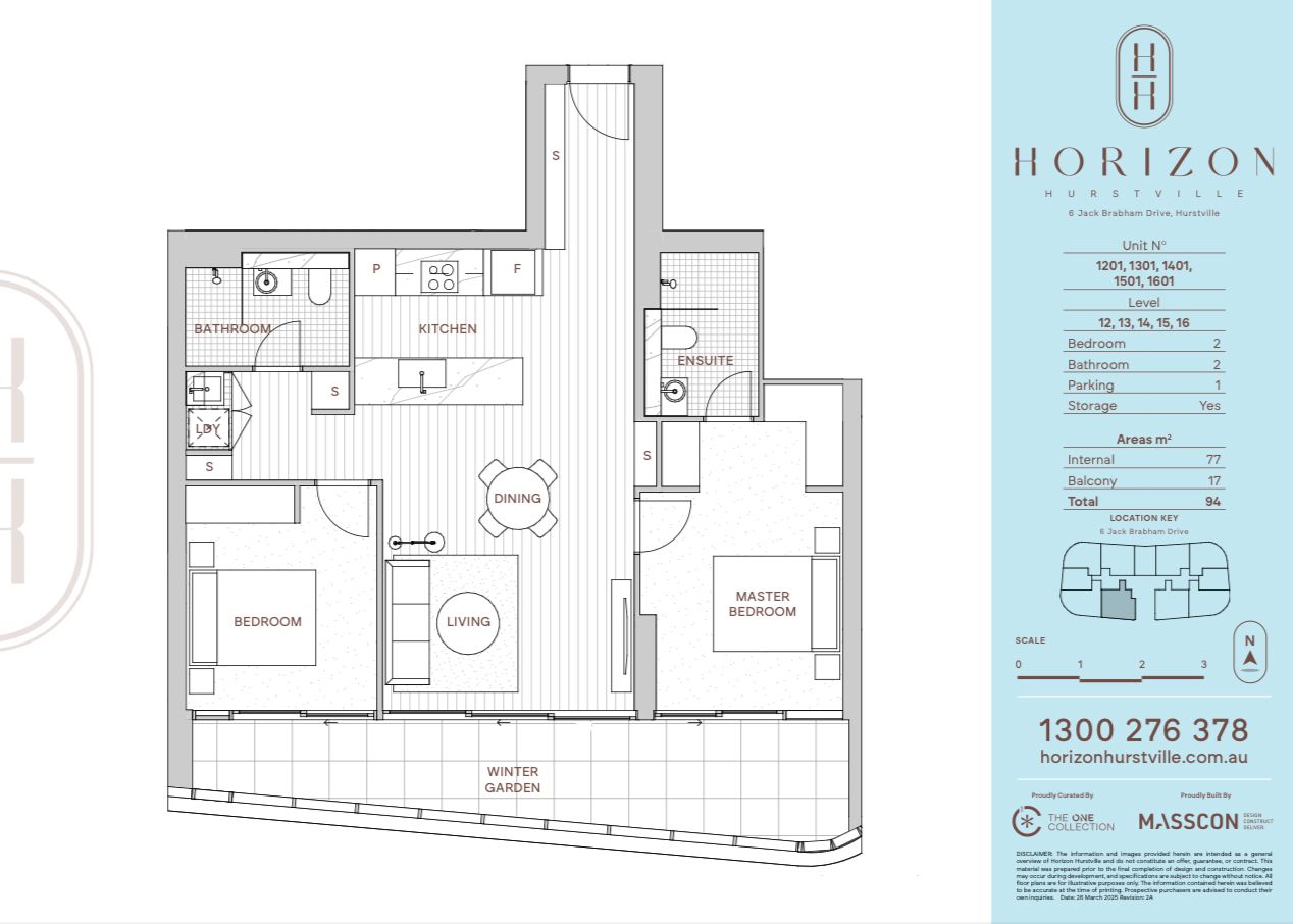 Horizon Hurstville two-bedroom apartment marketing floor plan